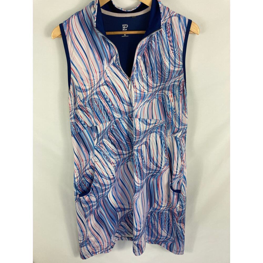 EP New York Purple Blue Swirl Golf Sleeveless Dress Size XL